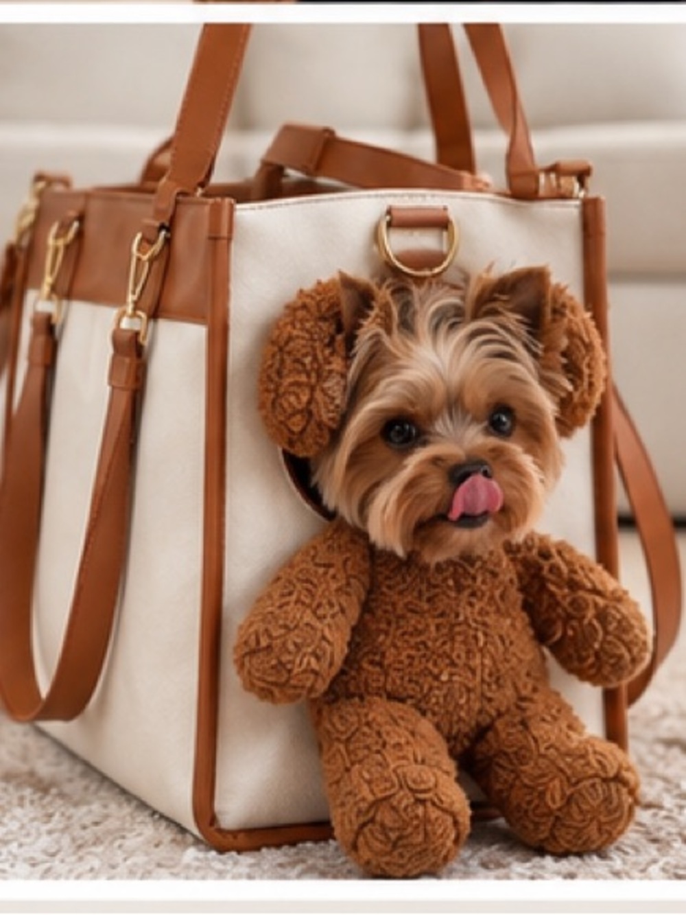 VIRAL Teddy Bear Peekaboo Dog Carrier | Small & Medium